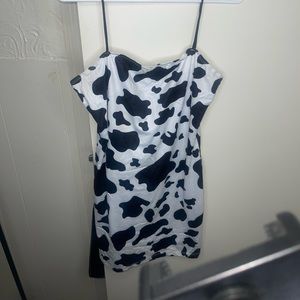 Cow print mini dress